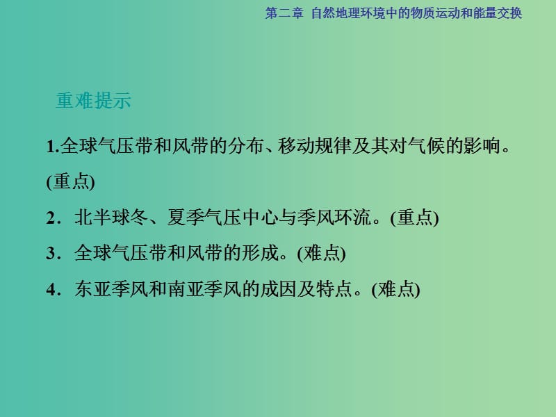 高考地理总复习 第2章 自然地理环境中的物质运动和能量交换 第6讲 全球性大气环流课件 中图版.ppt_第3页