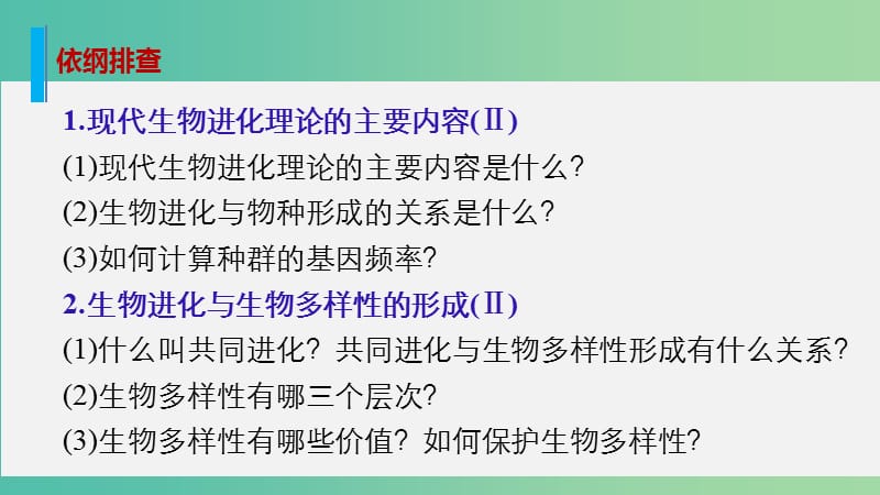 高考生物大二轮总复习 增分策略 专题六 必考点18“拨开迷雾”的进化理论课件.ppt_第2页