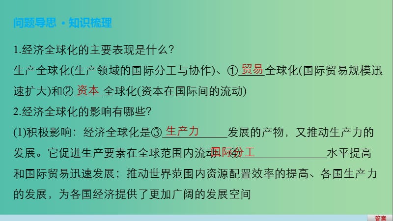 高考政治二轮复习 专题四 发展社会主义市场经济 考点三 经济全球化与对外开放课件.ppt_第2页