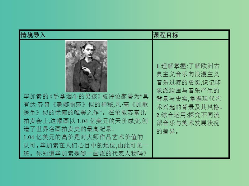 高中历史 第四单元 19世纪以来的世界文化 18 音乐与美术课件 岳麓版必修3.ppt_第2页