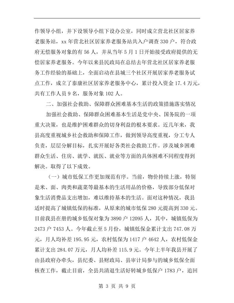 民政局惠民政策自查报告A.doc_第3页