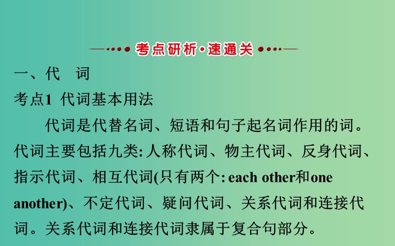 高考英语一轮复习语法专项五代词介词和介词短语课件外研版.ppt_第2页