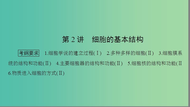 高考生物大二轮专题复习 专题一 细胞的分子组成和结构基础 1.2 细胞的基本结构课件.ppt_第1页