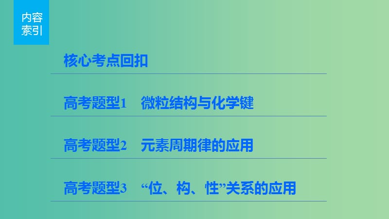 高考化学 考前三月冲刺 第一部分 专题3 5元素周期律与周期表课件.ppt_第3页