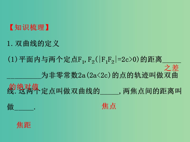 高考数学一轮复习 第八章 平面解析几何 8.7 双曲线课件(理).ppt_第3页