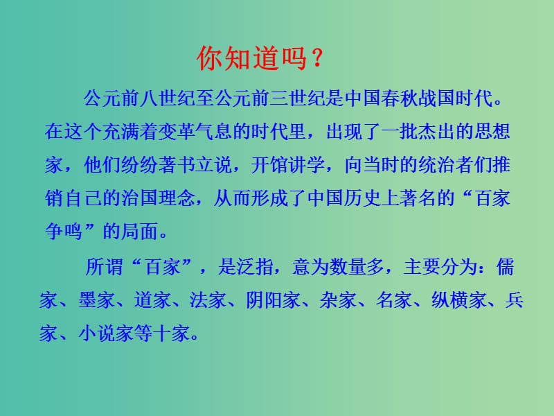 高中历史专题一 一 百家争鸣 1课件 人民版必修3.ppt_第3页