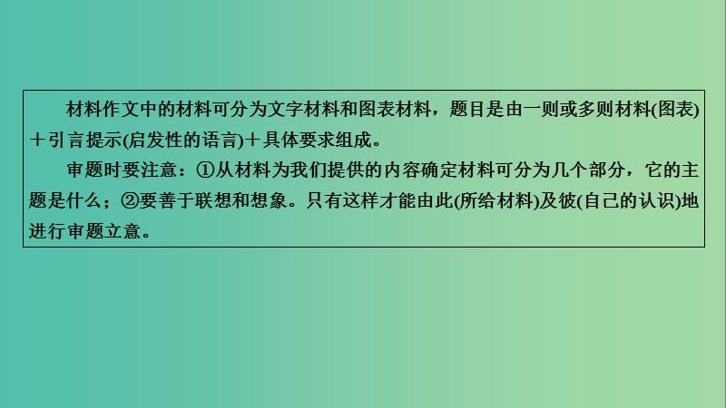 高考语文一轮复习 第6章 写作 第1讲 审题、立意 第2节 新材料作文的审题、立意课件.ppt_第3页