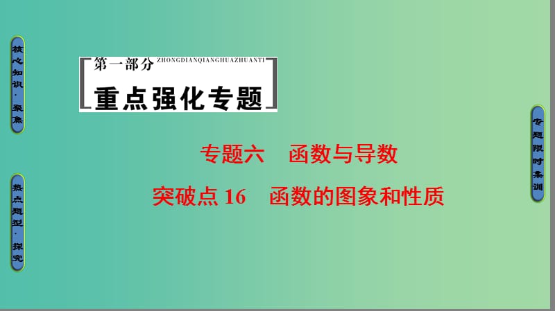 高考数学二轮专题复习与策略 第1部分 专题6 函数与导数 突破点16 函数的图象和性质课件(理).ppt_第1页