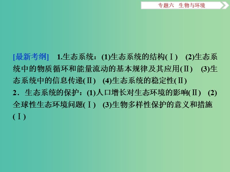 高考生物二轮复习 第一部分 专题六 生物与环境 命题源14 生态系统与环境保护课件.ppt_第2页