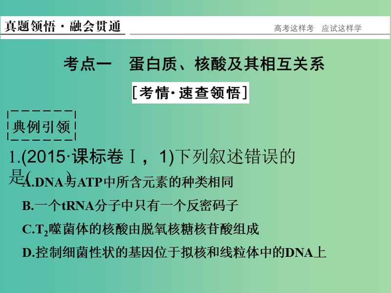 高考生物二轮复习 第一单元 专题一 细胞的物质基础课件.ppt_第3页