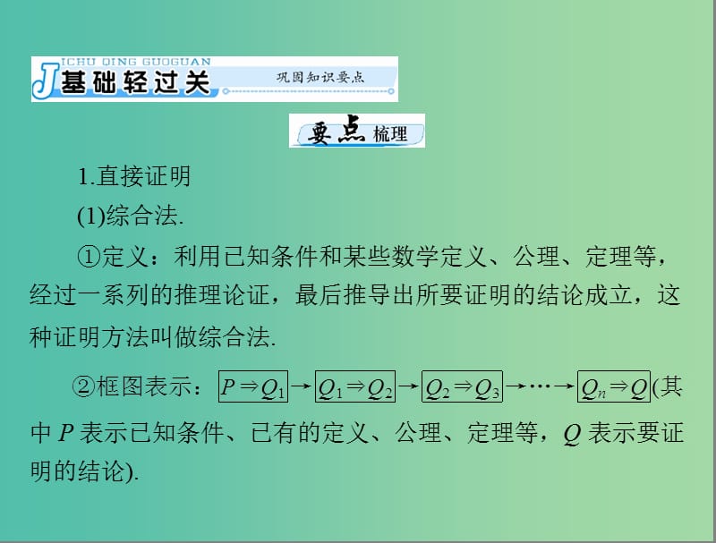 高考数学一轮总复习 第五章 数列、推理与证明 第6讲 直接证明与间接证明课件(理).ppt_第3页