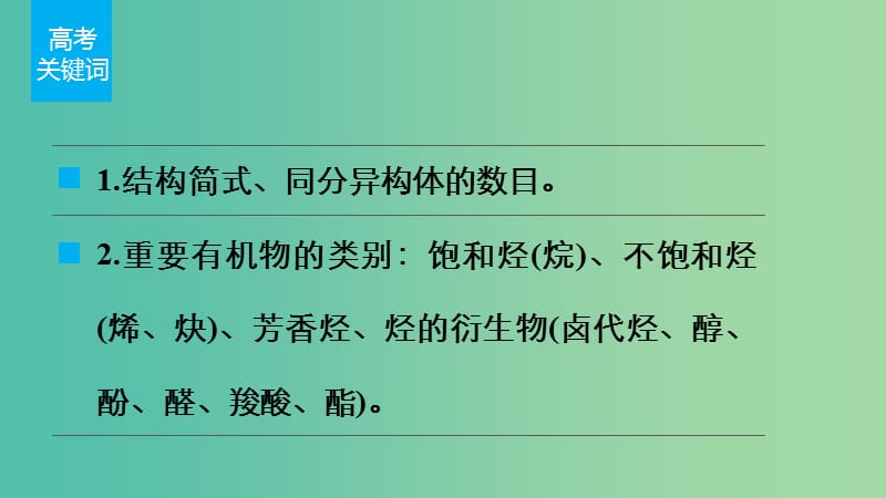 高考化学 考前三月冲刺 第一部分 专题6 16有机化学基础课件.ppt_第2页