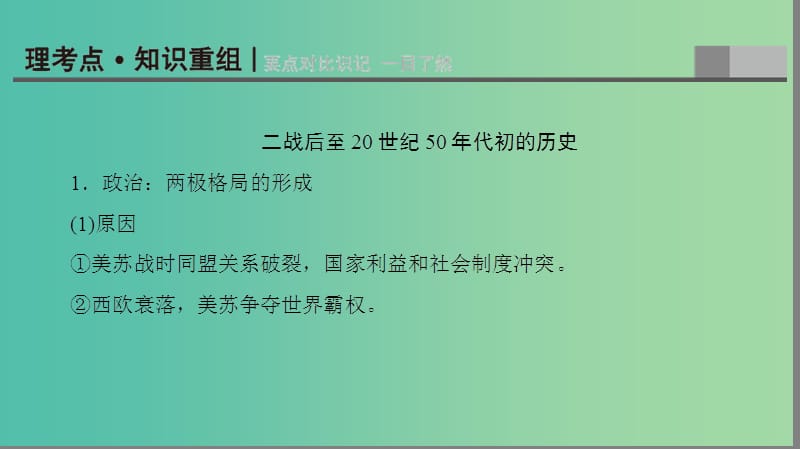 高考历史二轮专题复习与策略 第1部分 现代篇 第11讲 二战后世界文明的演变与拓展课件.ppt_第3页