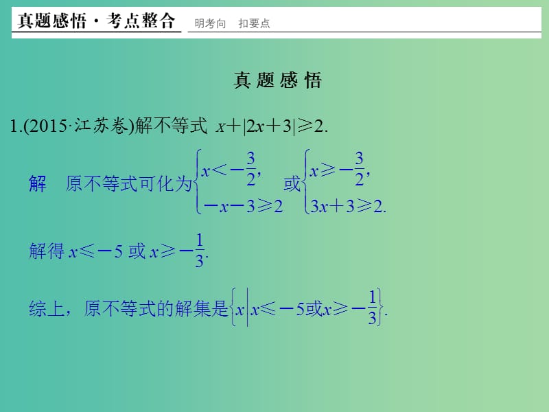 高考数学二轮复习 专题七 第4讲 不等式选讲课件 理（选做部分）.ppt_第3页