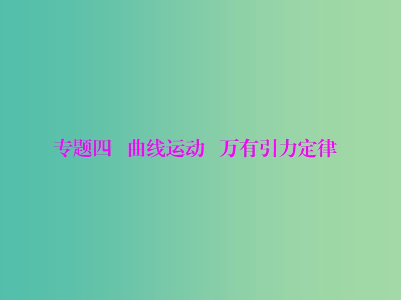 高考物理大一轮复习专题四曲线运动万有引力定律第1讲运动的合成与分解课件.ppt_第1页