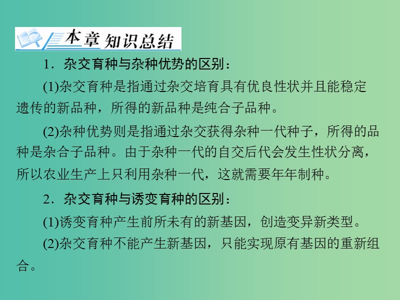 高考生物一轮总复习 第6章 从杂交育种到基因工程章末知识提升课件（必修2）.ppt_第3页