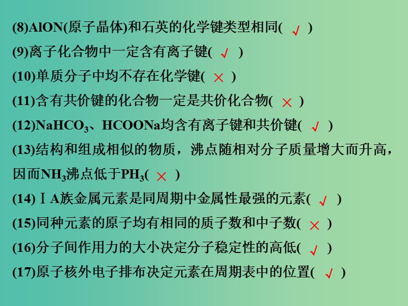 高考化学一轮复习 第五章 物质结构、元素周期律章末知能回探课件 新人教版.ppt_第3页