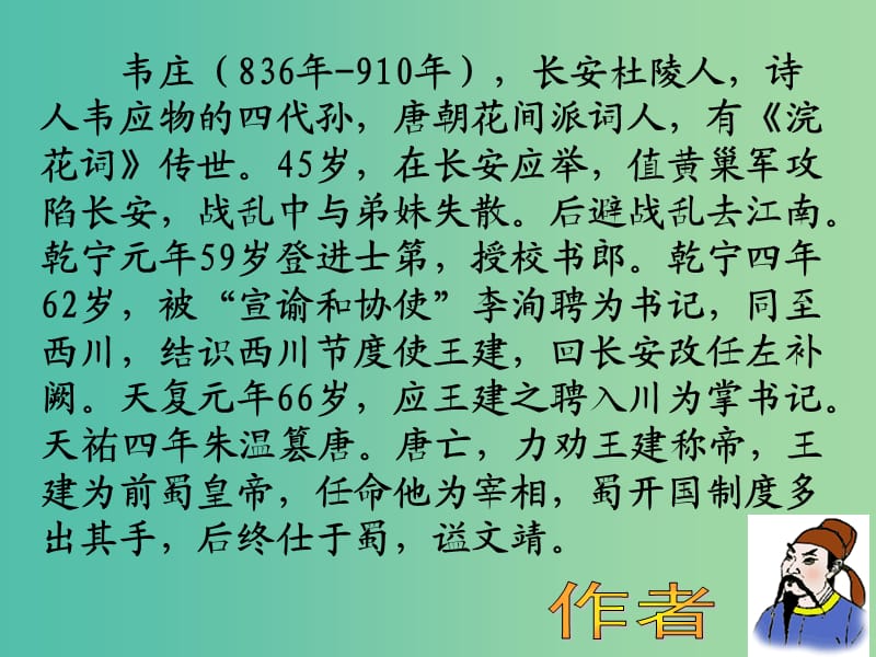 高中语文 第二单元 菩萨蛮 忆江南课件 新人教版选修《中国古代诗歌散文欣赏》.ppt_第3页