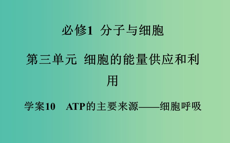 高考生物一轮复习 ATP的主要来源细胞呼吸课件.ppt_第2页