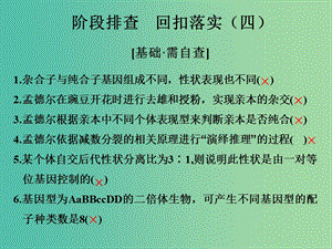 高考生物一輪復(fù)習(xí) 階段排查 回扣落實（四）課件 新人教版.ppt