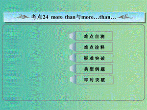 高考英語總復習 常考句式 more than與more…than…課件 新人教版.ppt