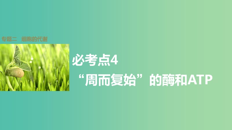 高考生物大二轮总复习 增分策略 专题二 必考点4“周而复始”的酶和ATP课件.ppt_第1页