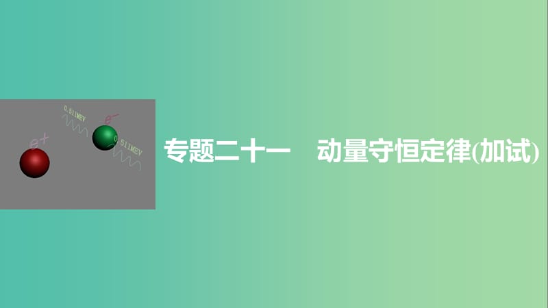 高考物理大二轮总复习与增分策略 专题二十一 动量守恒定律（加试）课件.ppt_第1页