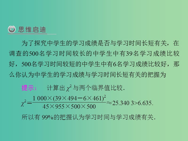 高中数学 第3章 统计案例 2 独立性检验课件 北师大版选修2-3.ppt_第3页