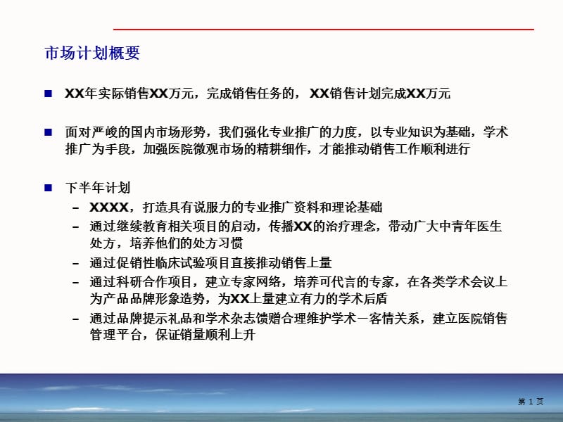 XX医药企业市场部XX年度市场计划.ppt_第2页