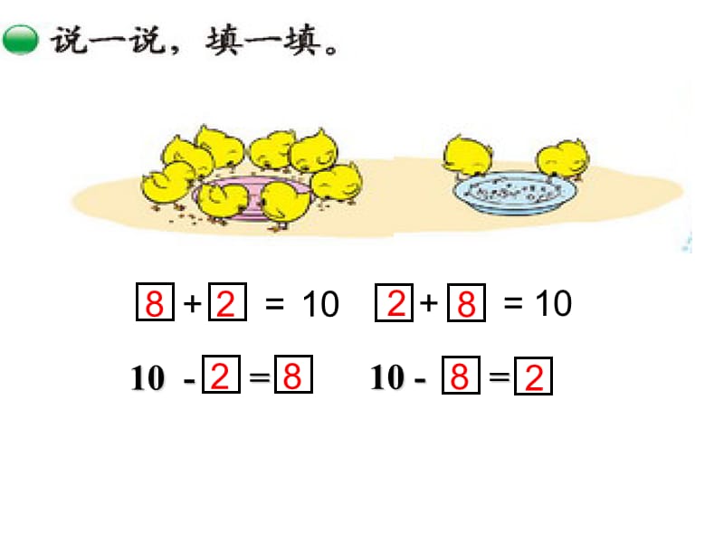 数学一年级上册《小鸡吃食》课件.ppt_第3页