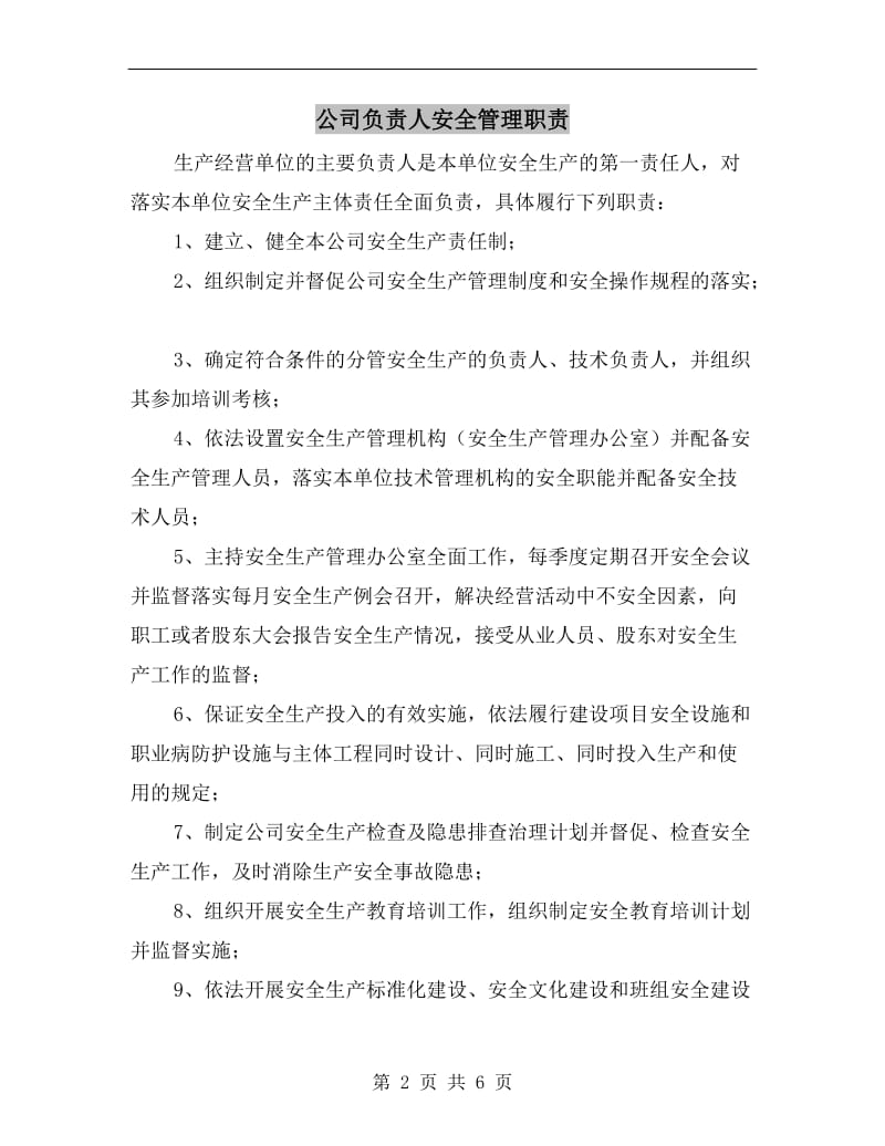 公司负责人安全管理职责.doc_第2页