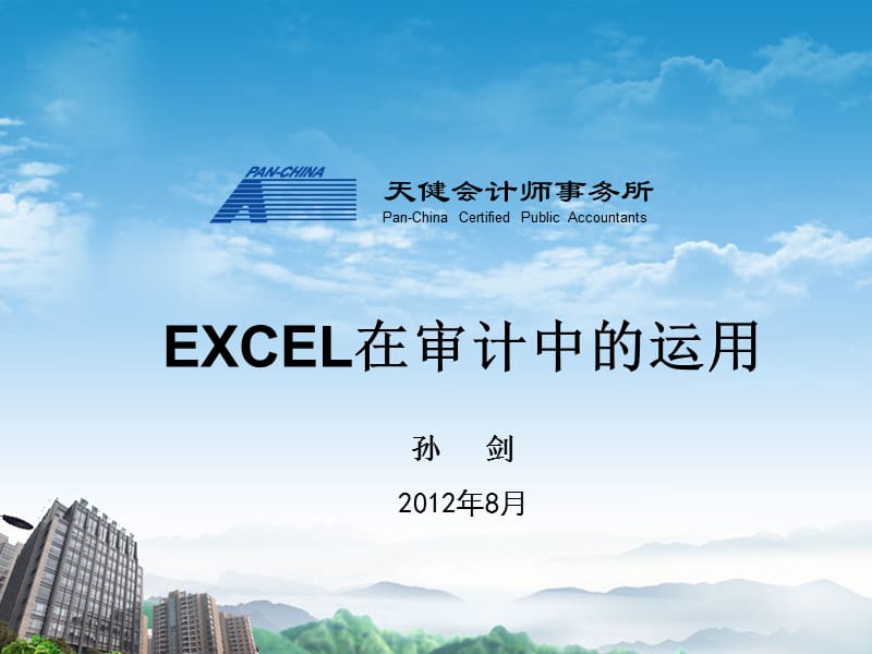 EXCEL在审计中的运用.ppt_第1页