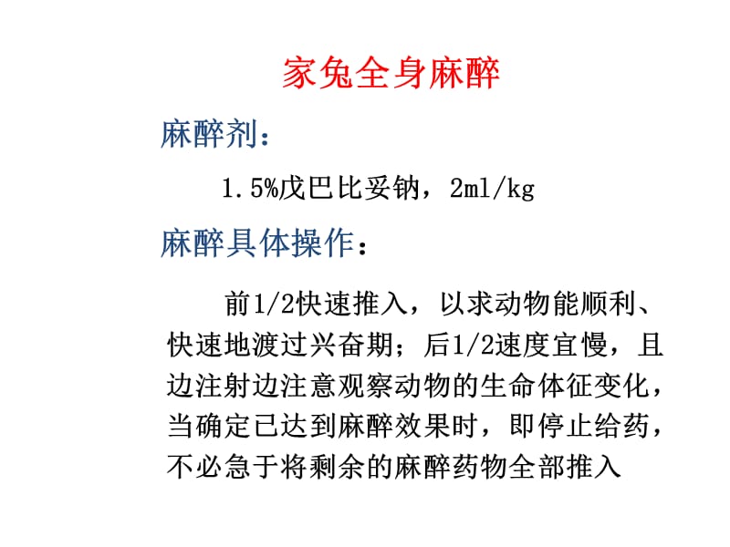 家兔的麻醉气管插管-颈总动脉插管-.ppt_第1页