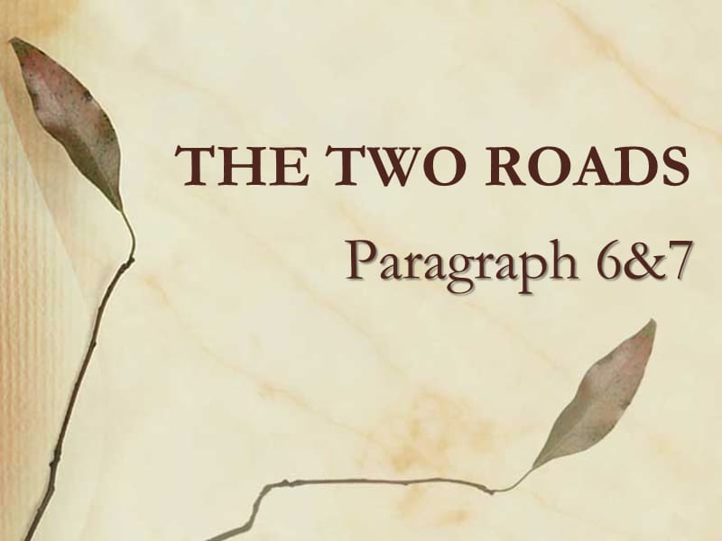 THE-TWO-ROADS翻译赏析.ppt_第1页