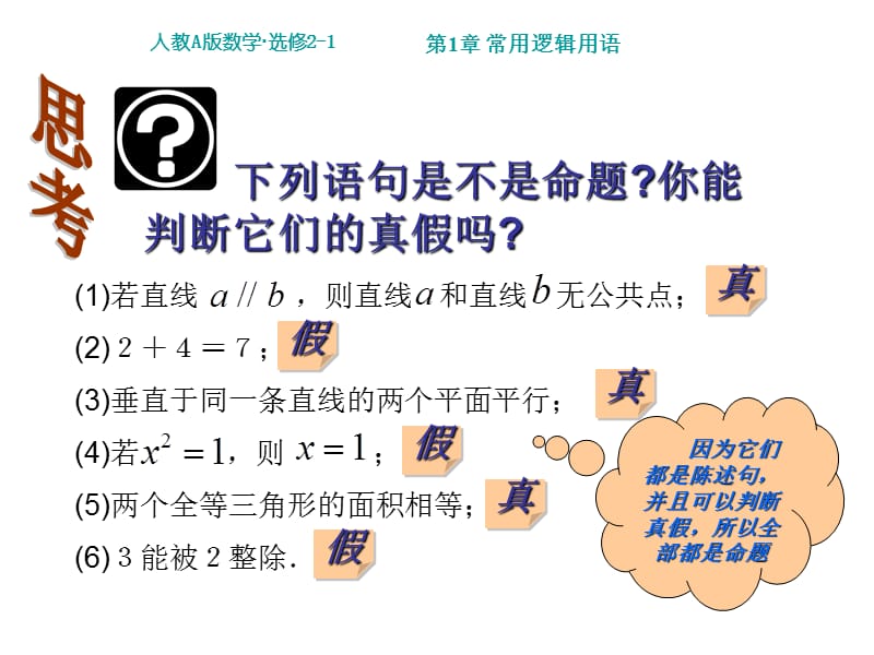 高中数学选修2-11.1命题及其关系(公开课课件).ppt_第3页