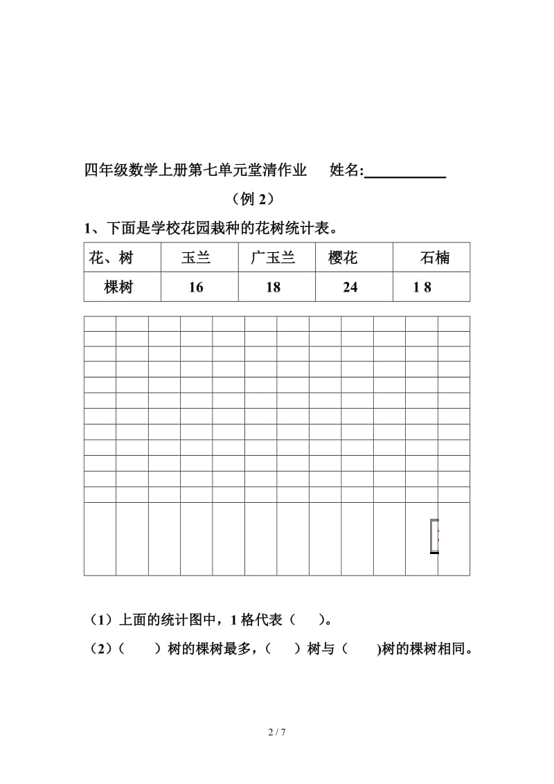 四年级数学上册第七单元堂清作业题.doc_第2页