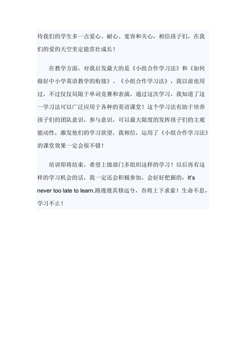 中小学英语教师研修培训的学习总结_第2页