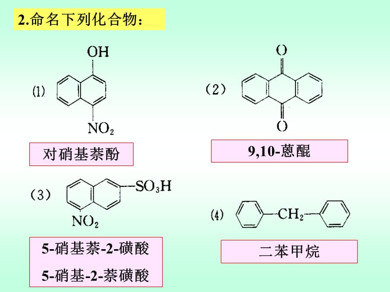 有机化学第二版徐寿昌第七章多环芳烃及非苯芳烃(习题解答).ppt_第2页