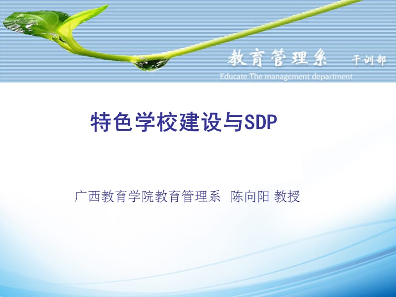 学校特色文化与SDP.ppt_第1页