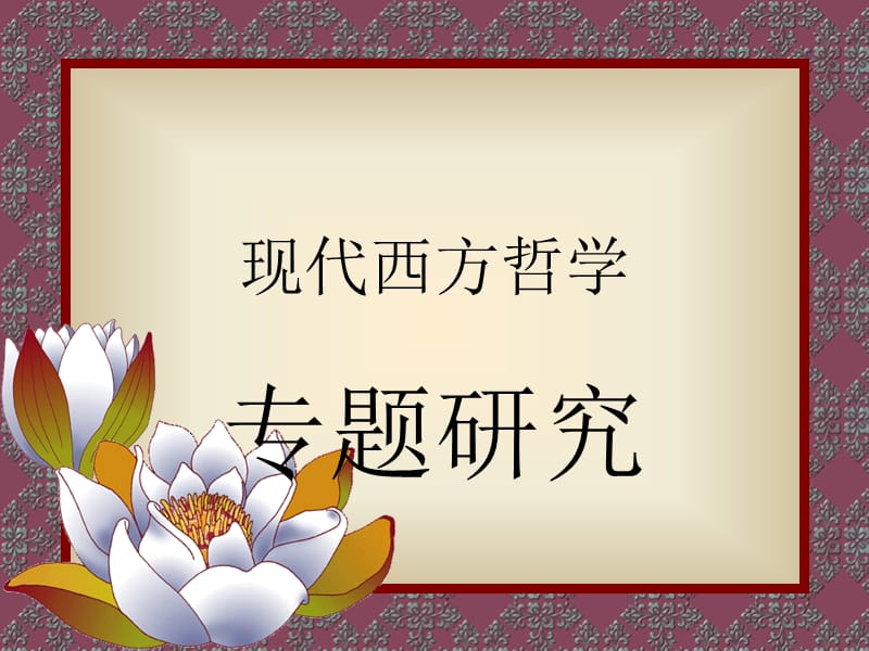 现代西方哲学专题教学.ppt_第1页