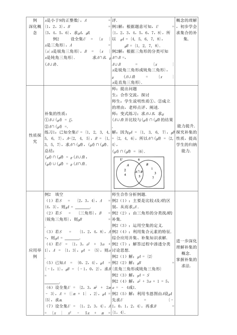 2018-2019学年高中数学 开学第一周 第一章 集合与函数概念 1.1.3 集合的基本运算 第二课时 全集与补集教案 新人教A版必修1.doc_第2页