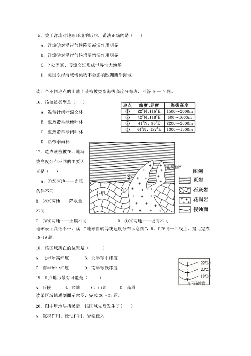 2019届高三地理上学期学期初考试试题.doc_第3页