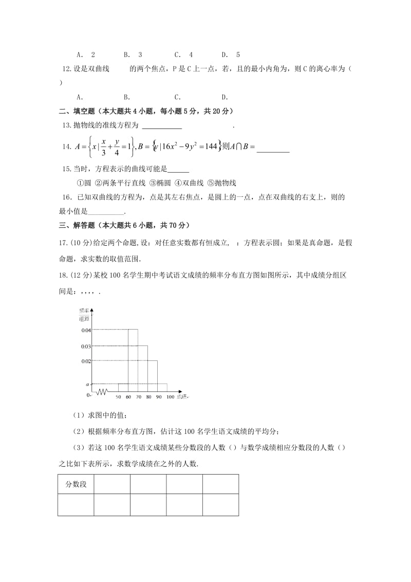 2018-2019学年高二数学12月月考试题 文.doc_第2页