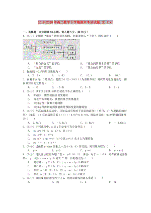 2019-2020年高二數(shù)學(xué)下學(xué)期期末考試試題 文 (IV).doc