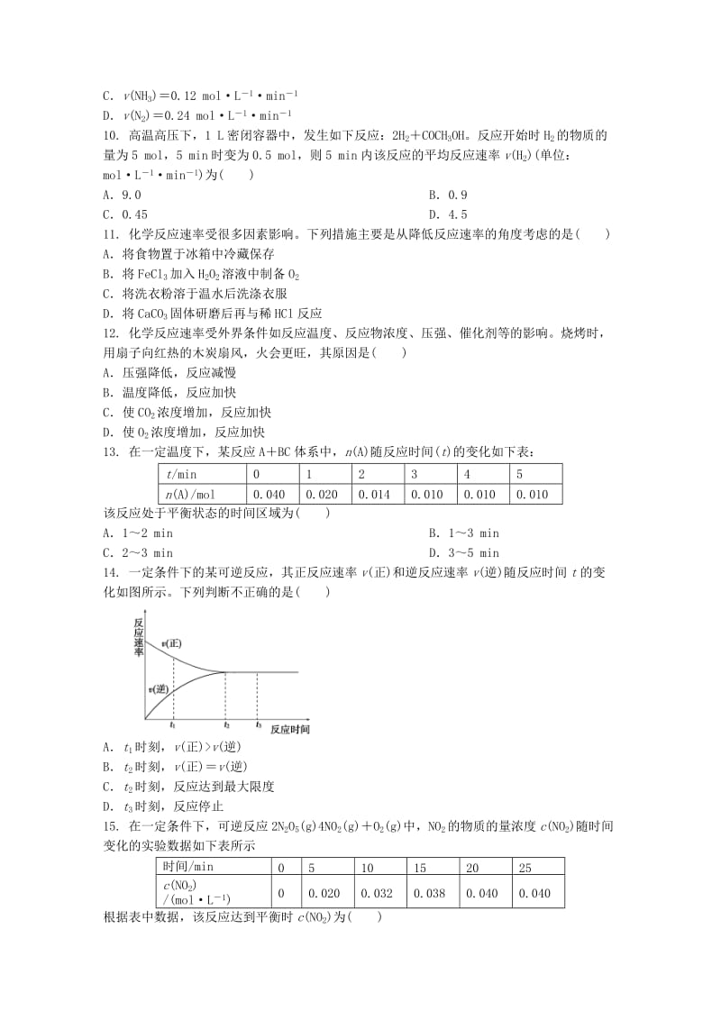 2019-2020学年高一化学下学期期末考试(学业水平)试题.doc_第2页