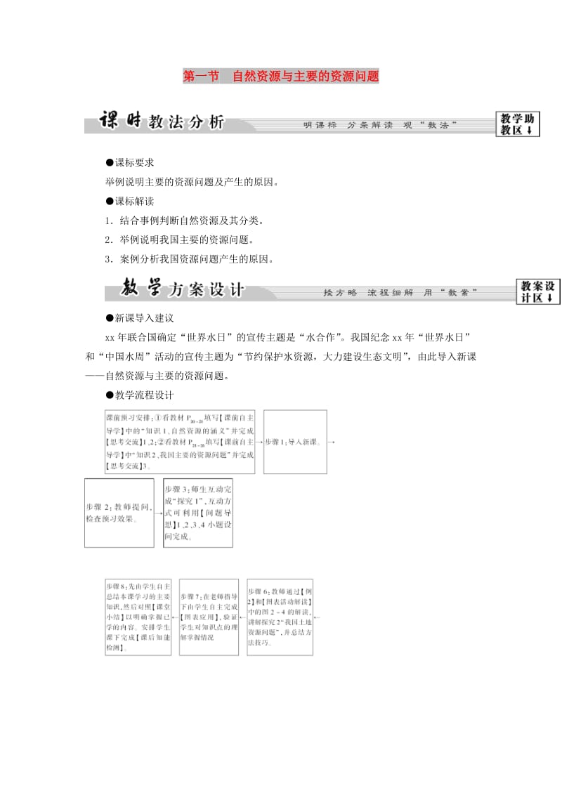 2018版高中地理第二章自然资源保护第1节自然资源与主要的资源问题学案湘教版选修6 .doc_第1页