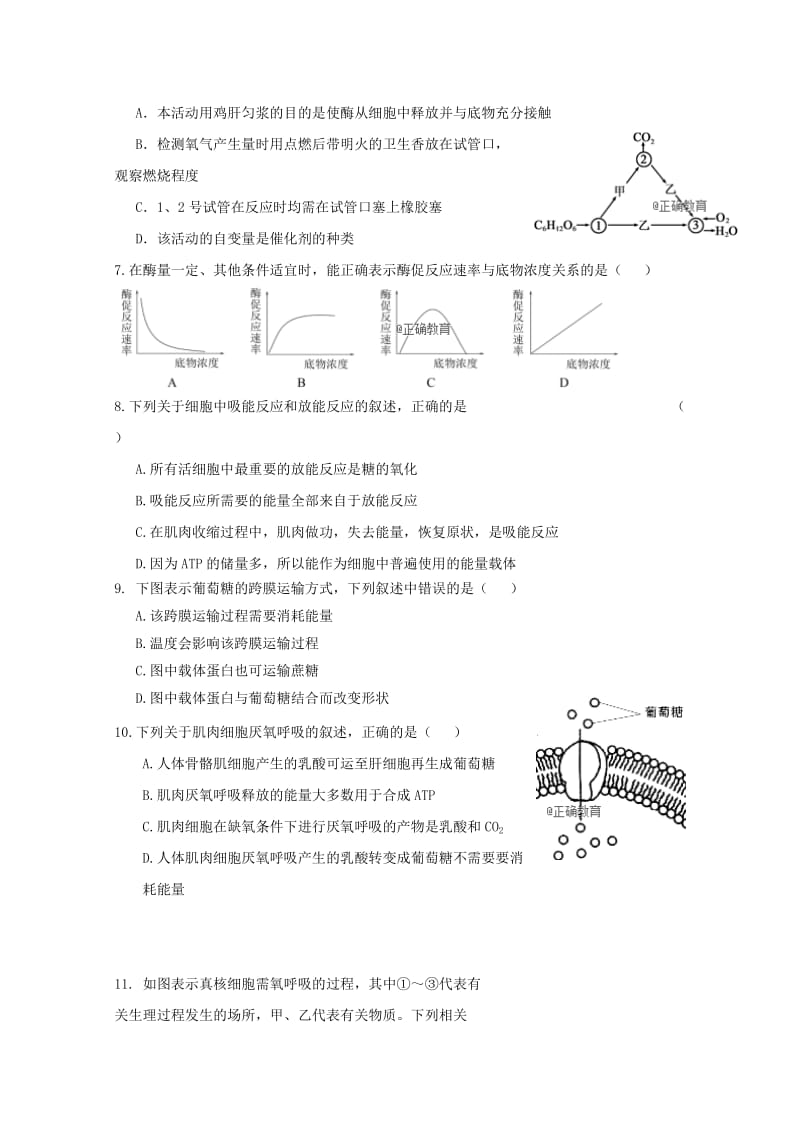 2019-2020学年高一生物下学期期末联考试题 (II).doc_第2页