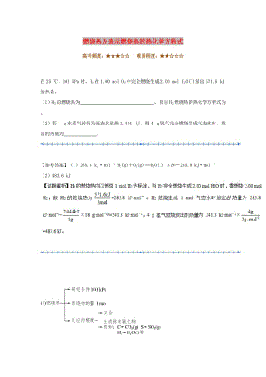 2018-2019學(xué)年高中化學(xué)（期中復(fù)習(xí)備考）每日一題 燃燒熱及表示燃燒熱的熱化學(xué)方程式（含解析）新人教版選修4.doc