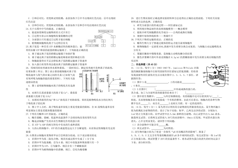 2019-2020学年高一生物上学期12月阶段性检测试题.doc_第3页