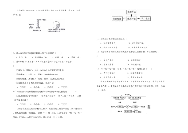 2018-2019学年高中地理 第三单元 区域自然资源综合开发利用单元测试（一）新人教版必修3.doc_第2页